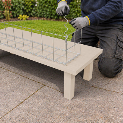Schanskorf 100 cm x 20 cm x 20 cm (L x H x D), maaswijdte 10 cm x 10 cm, spiraalvormig
