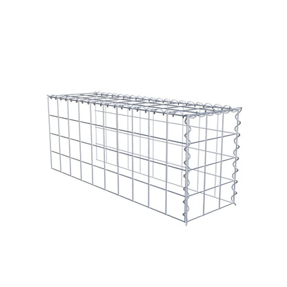 Aangegroeide schanskorf type 4 100 cm x 40 cm x 30 cm (L x H x D), maaswijdte 10 cm x 10 cm, spiraal