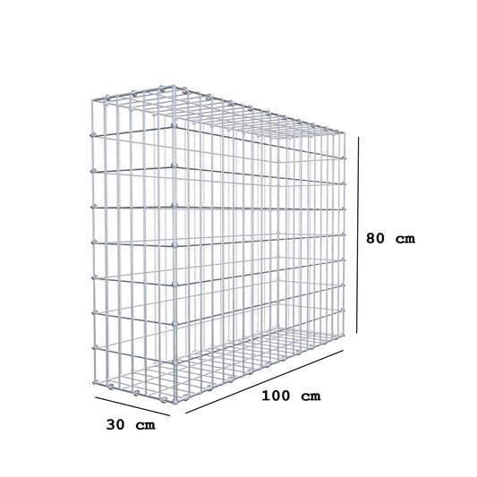Gabião 100 cm x 80 cm x 30 cm (C x A x P), malhagem 5 x 10 cm, anel espiral