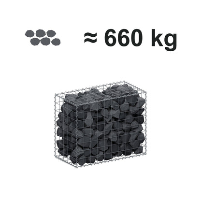 Gabion 100 cm x 80 cm x 50 cm (L x H x D), maskstorlek 10 cm x 10 cm, spiral