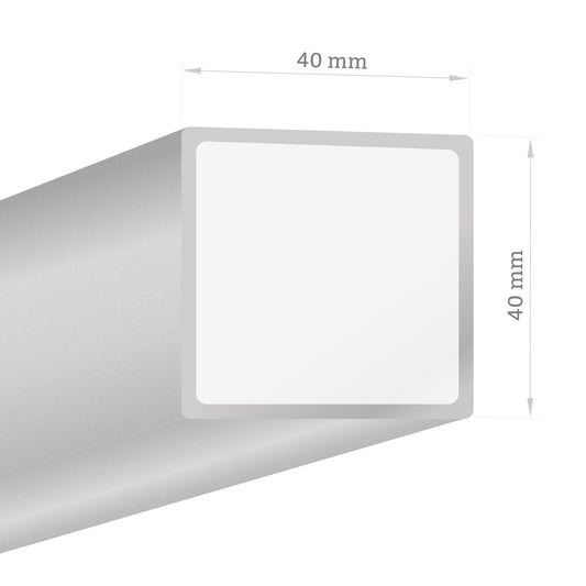 Paal 40 x 40 mm (om in beton te gieten) Lengte: 220 cm