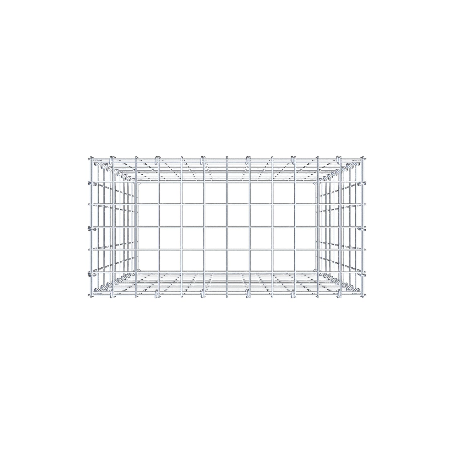Gabião Tipo 3 100 cm x 60 cm x 30 cm (C x A x P), malhagem 5 cm x 10 cm, anel C