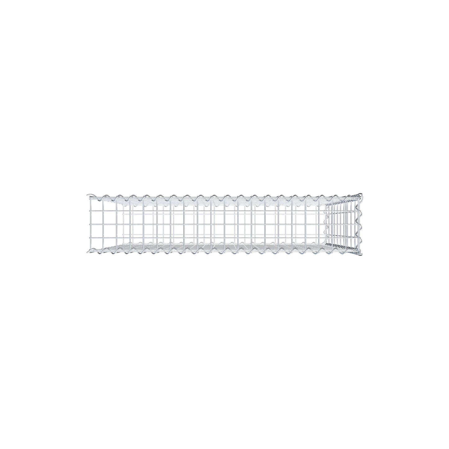 Gabião tipo 2 100 cm x 100 cm x 20 cm (C x A x P), malhagem 5 cm x 10 cm, espiral