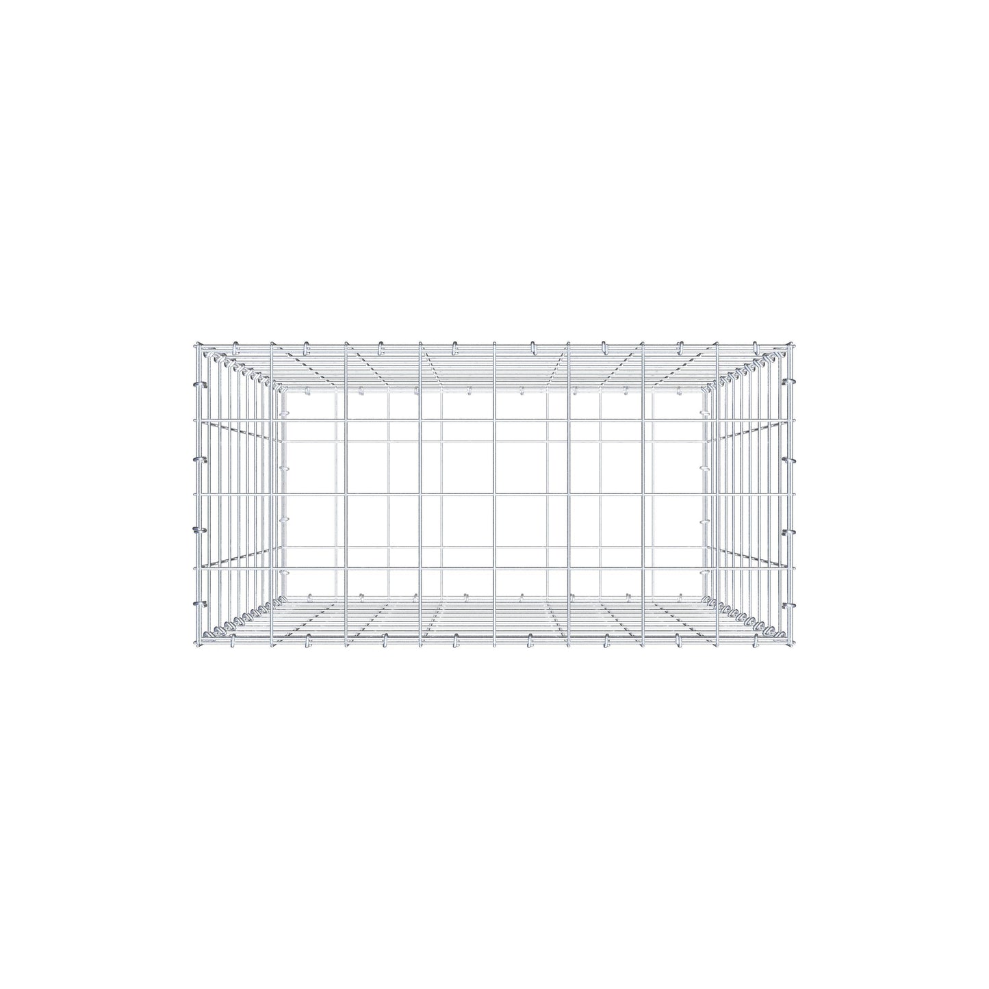 Gabião 100 cm x 80 cm x 40 cm (C x A x P), malhagem 10 cm x 10 cm, anel C