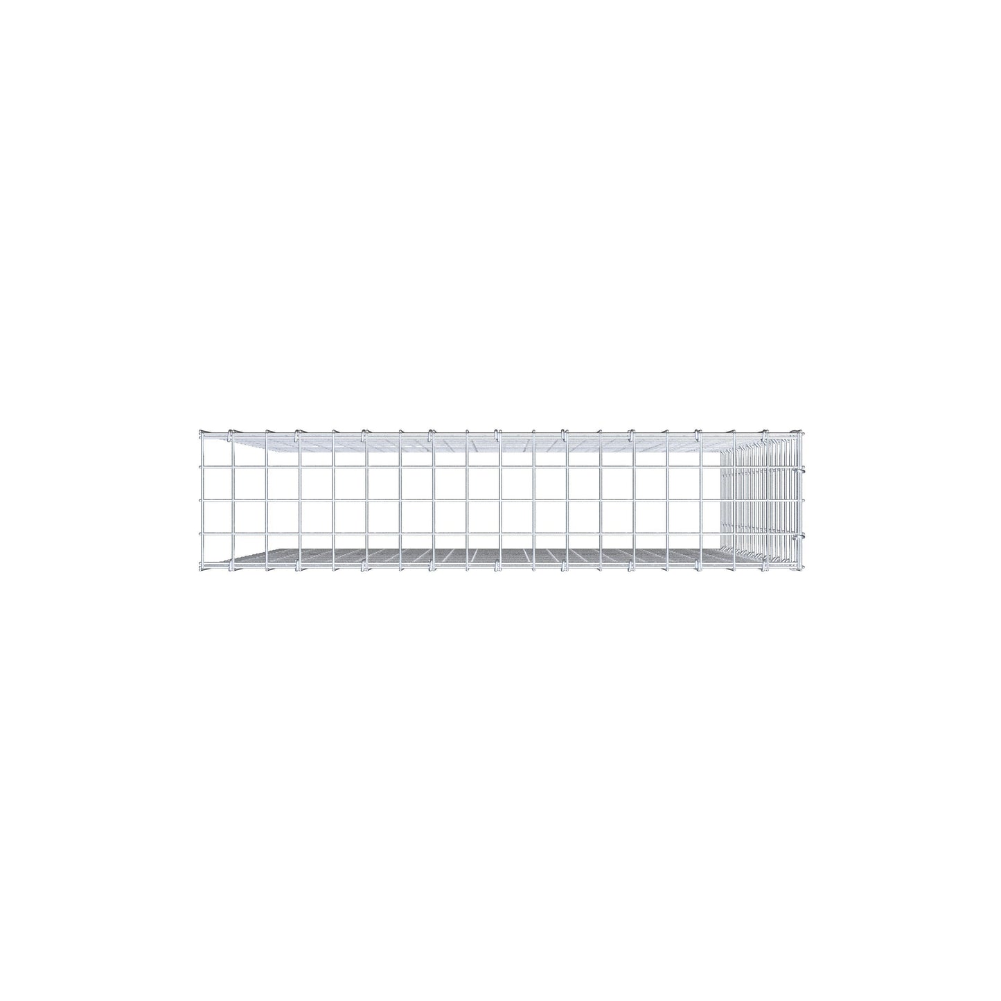 Type 4 oplegkorf 100 cm x 90 cm x 20 cm (L x H x D), maaswijdte 5 cm x 5 cm, C-ring