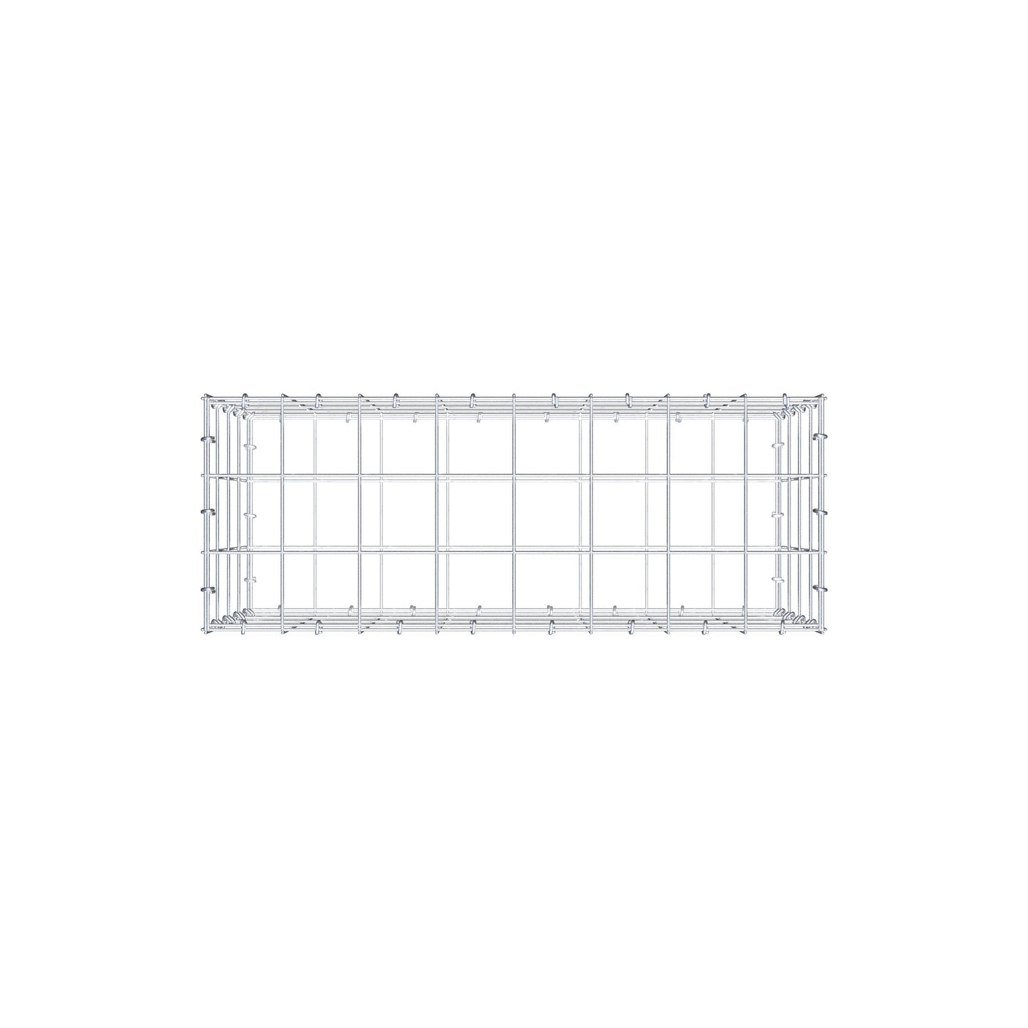 Gabião 80 cm x 40 cm x 30 cm (C x A x P), malhagem 10 cm x 10 cm, anel C