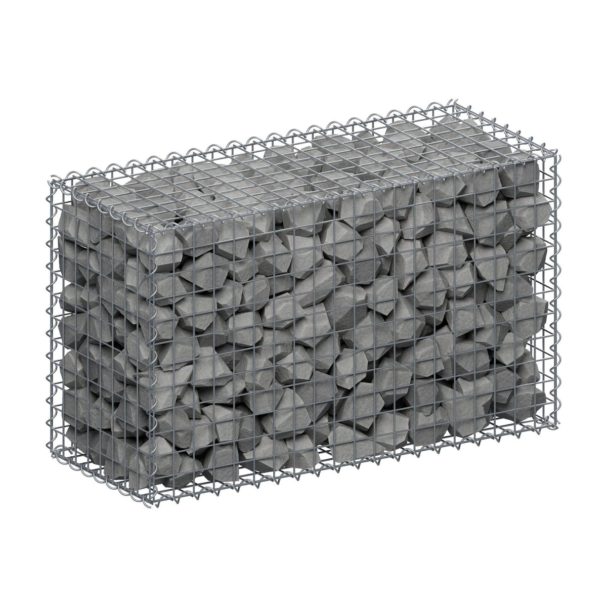 Gabione 100 cm x 60 cm x 40 cm (L x H x T), Maschenweite 5 cm x 5 cm, Spirale