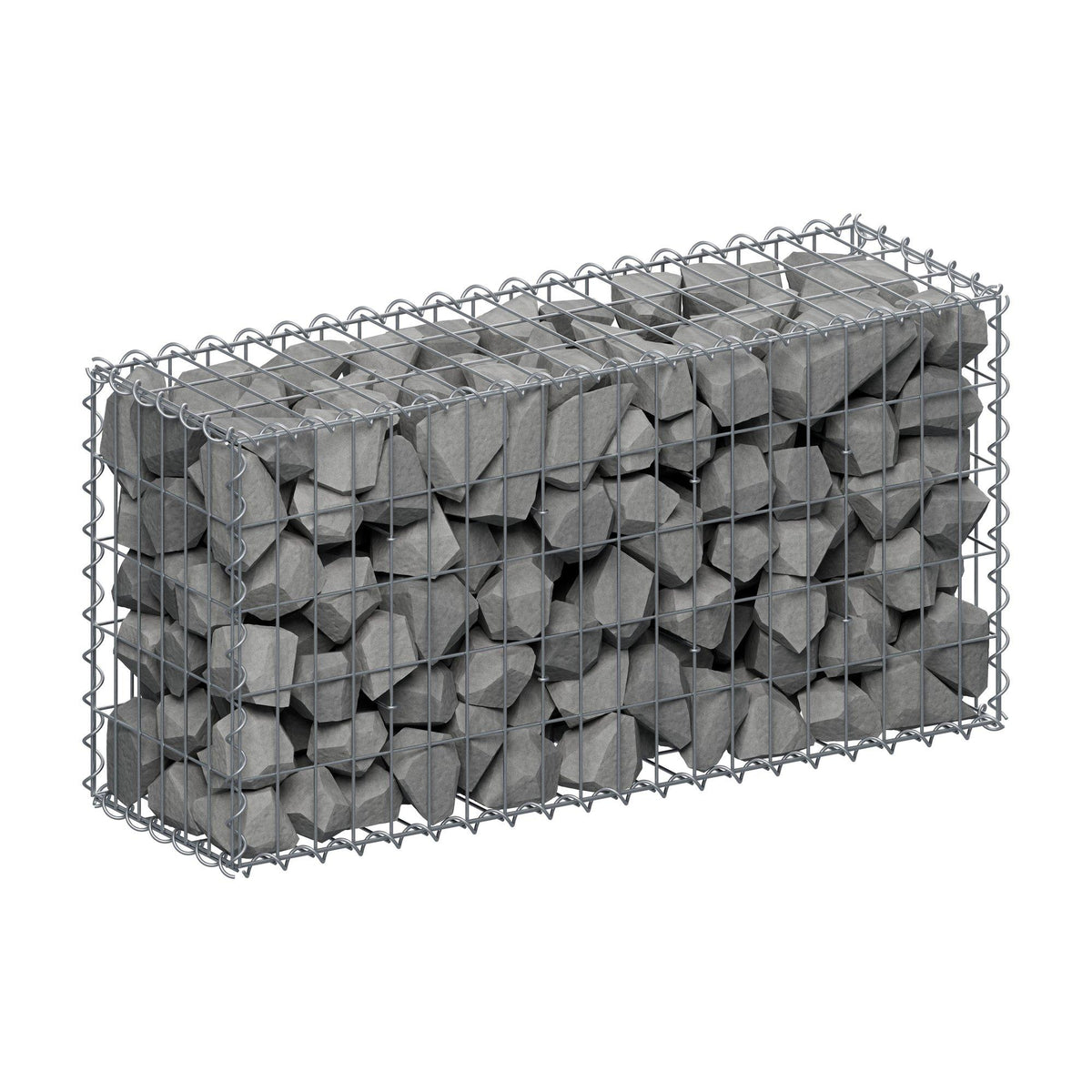 Gabion 100 cm x 50 cm x 30 cm (L x H x D), mesh size 5 cm x 10 cm, spiral