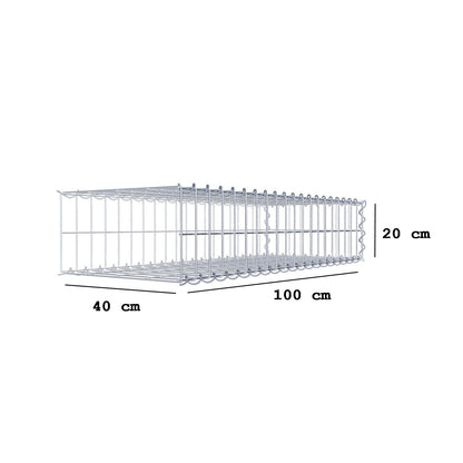 Anbaugabione Typ 2 100 cm x 20 cm x 40 cm (L x H x T), Maschenweite 5 cm x 10 cm, Spirale