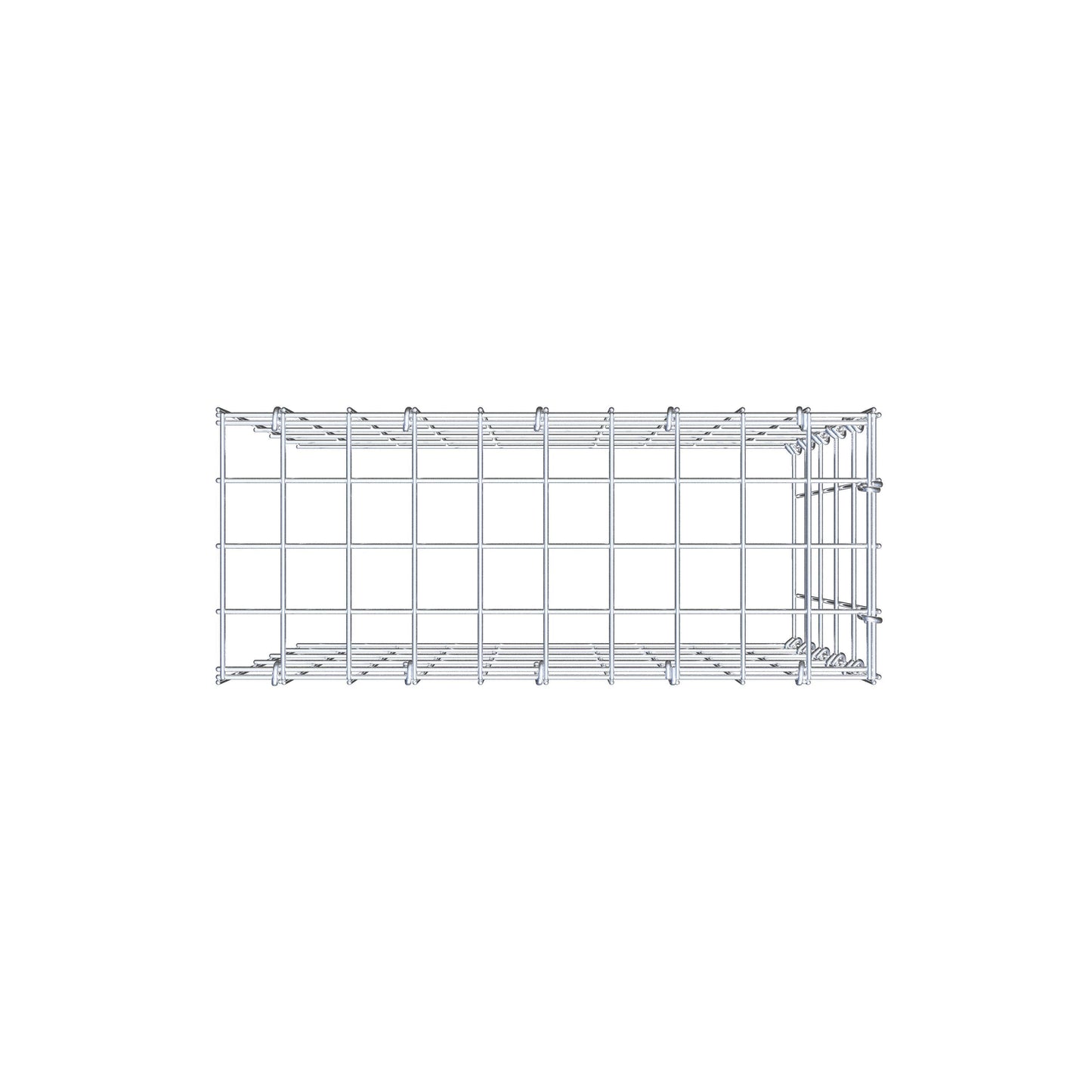 Fourche rapportée type 4 50 cm x 50 cm x 20 cm (L x H x P), mailles 5 cm x 10 cm, anneau en C