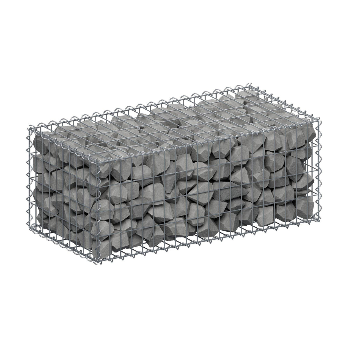 Gabbione 100 cm x 40 cm x 50 cm (L x H x P), maglia 5 cm x 10 cm, spirale