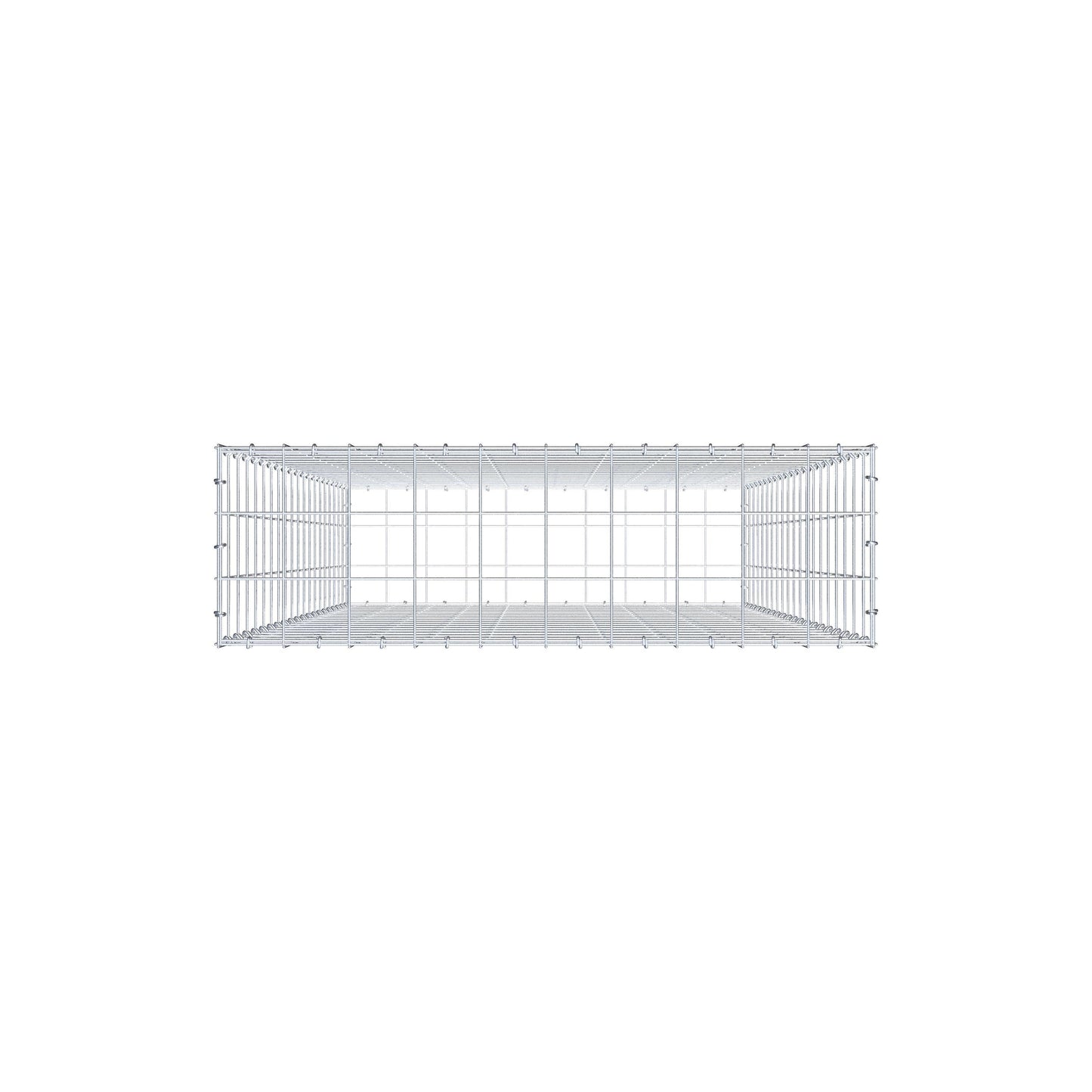 Gabbione 200 cm x 100 cm x 30 cm (L x H x P), maglia 10 cm x 10 cm, anello a C