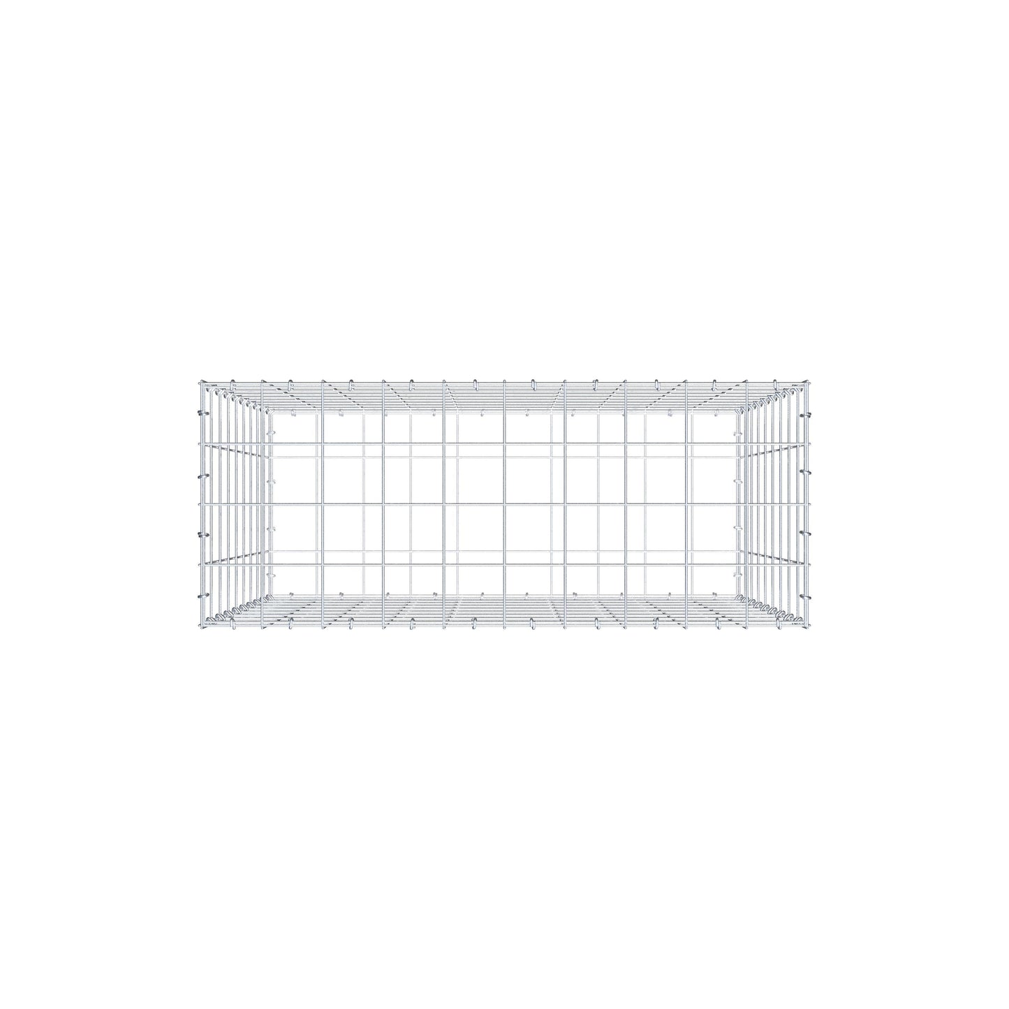 Gabião 100 cm x 90 cm x 40 cm (C x A x P), malhagem 10 cm x 10 cm, anel C