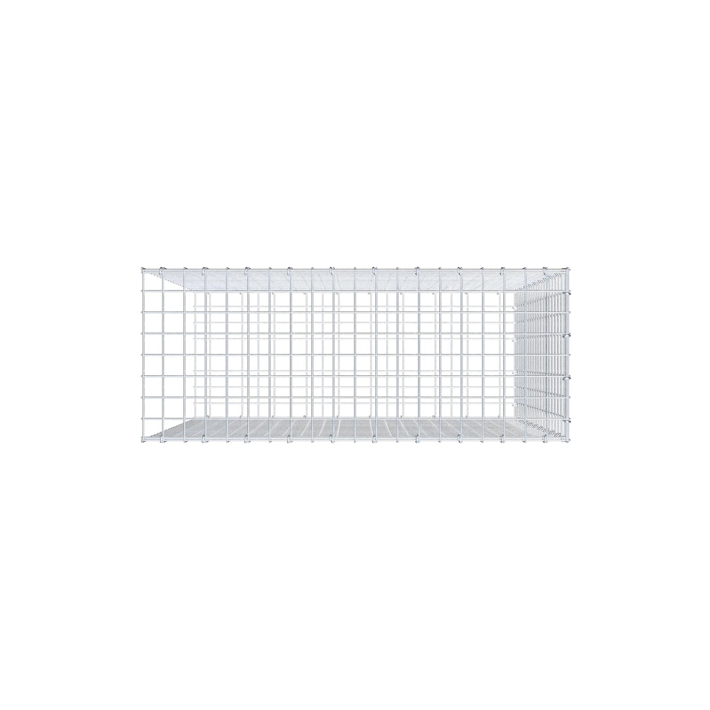 Gavión adicional tipo 2 100 cm x 100 cm x 40 cm (L x A x P), malla 5 cm x 5 cm, anillo en C