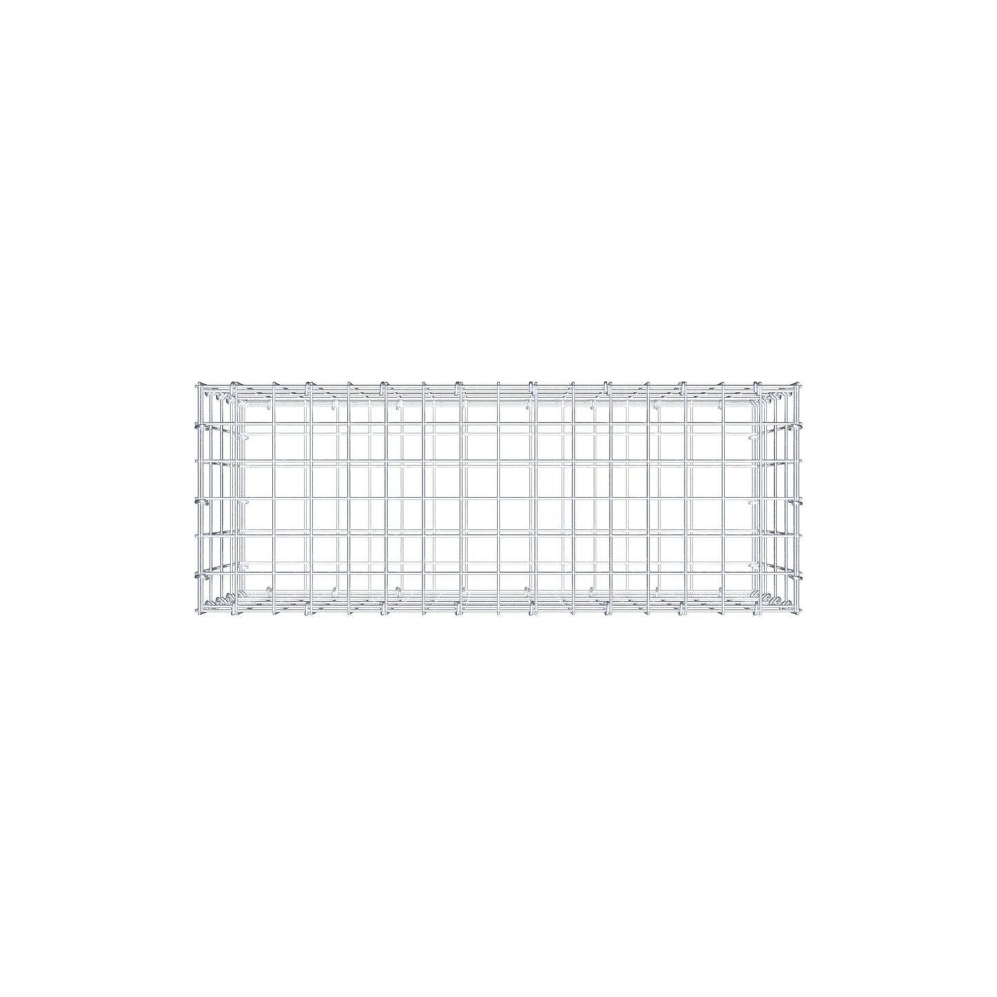 Gabbione 80 cm x 40 cm x 30 cm (L x H x P), maglia 5 cm x 10 cm, anello a C