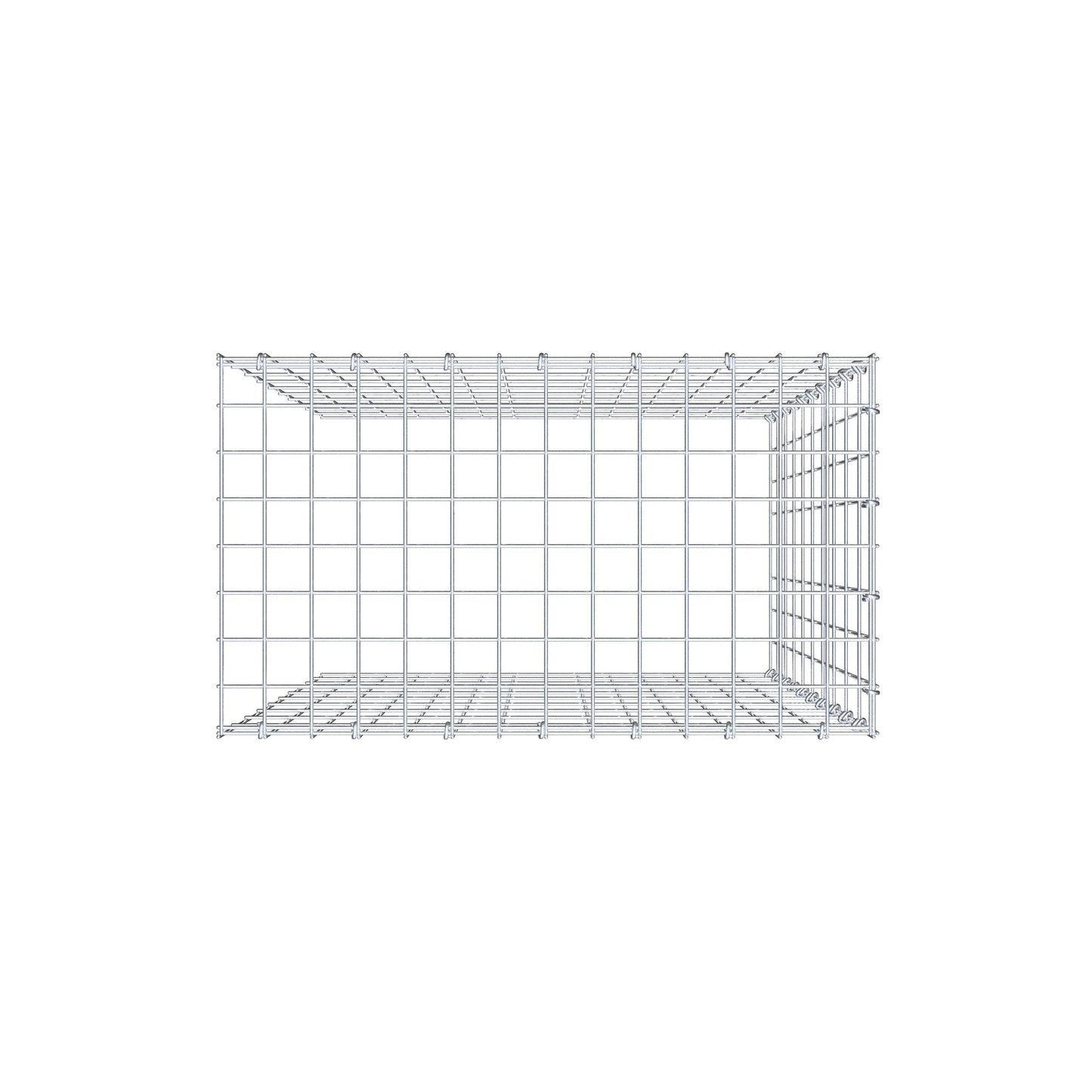 Anbaugabione Typ 4 100 cm x 70 cm x 40 cm (L x H x T), Maschenweite 5 cm x 10 cm, C-Ring