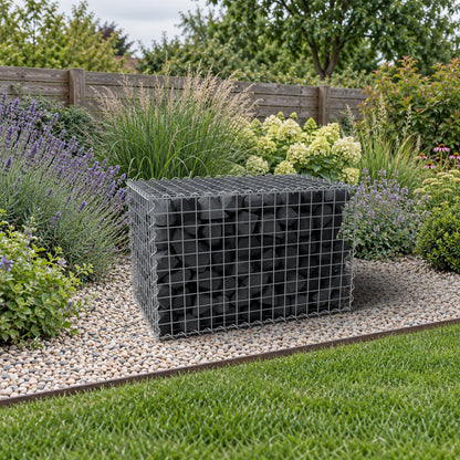 Gabião 80 cm x 50 cm x 50 cm (C x A x P), malhagem 5 cm x 5 cm, espiral