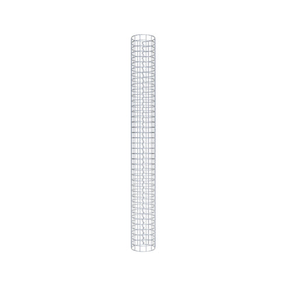 Columna de gaviones, redonda, galvanizada en caliente, 22 cm de diámetro, 200 cm de altura, MW 5 cm x 5 cm