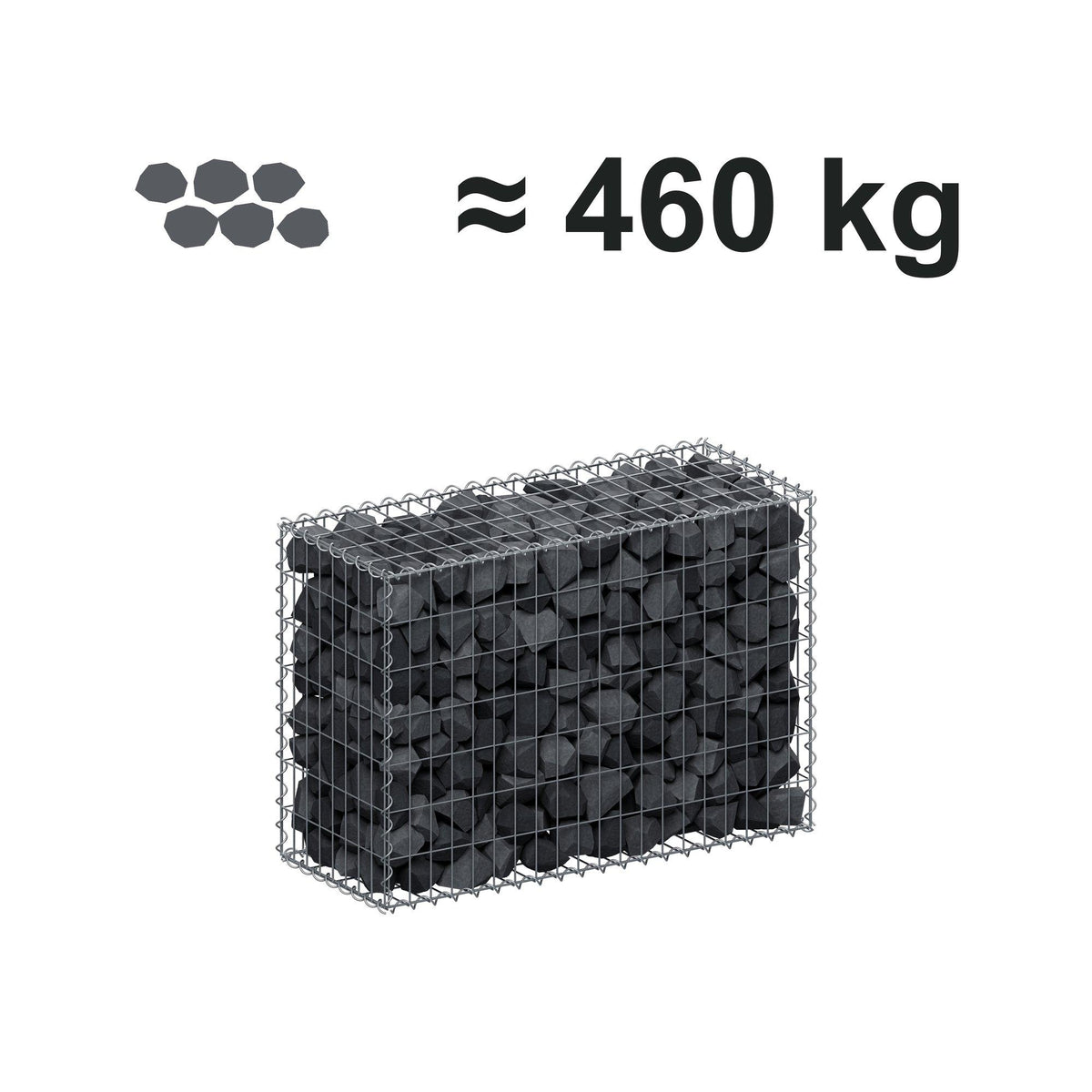 Gabion 100 cm x 70 cm x 40 cm (L x H x P), mailles 5 cm x 10 cm, spirale