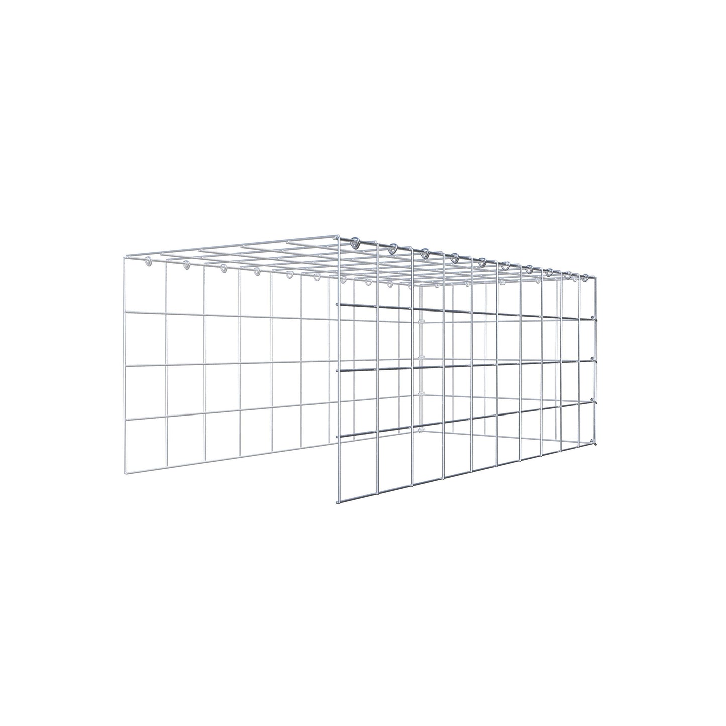Gabbione aggiuntivo tipo 4 100 cm x 40 cm x 50 cm (L x H x P), maglia 10 cm x 10 cm, anello a C