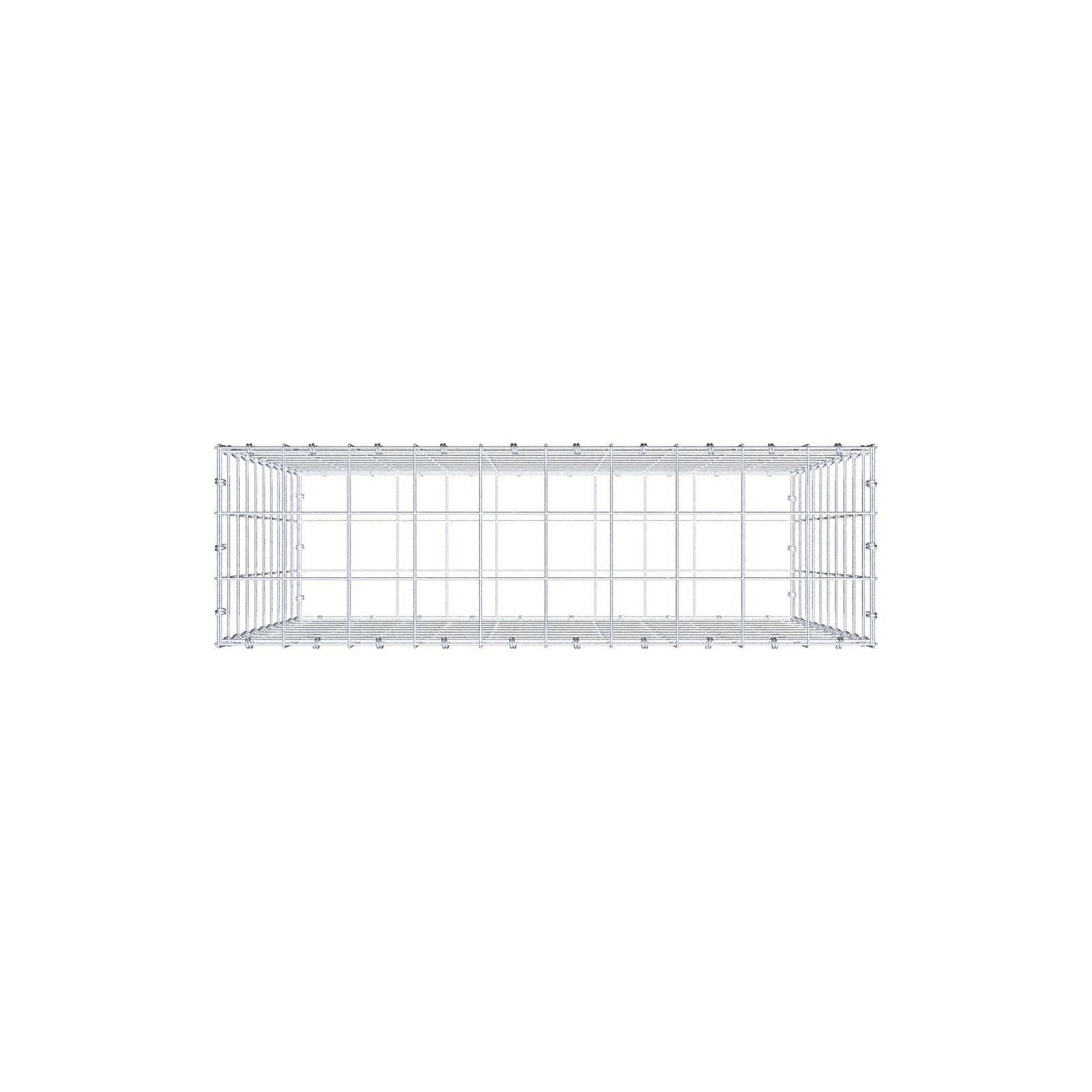 Gabione 100 cm x 100 cm x 30 cm (L x H x T), Maschenweite 10 x 10 cm, Spiralring