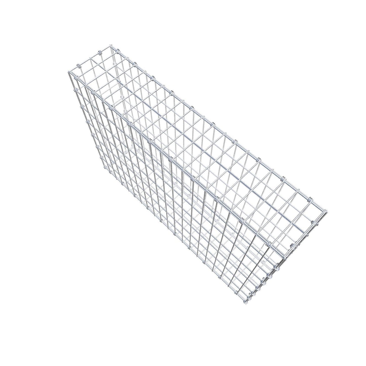 Gabione 100 cm x 70 cm x 20 cm (L x H x T), Maschenweite 5 x 10 cm, Spiralring