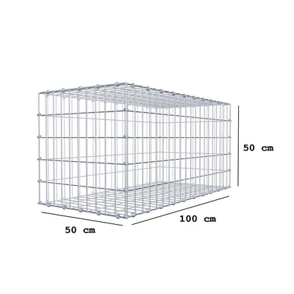 Gabione 100 cm x 50 cm x 50 cm (L x H x T), Maschenweite 5 x 10 cm, Spiralring