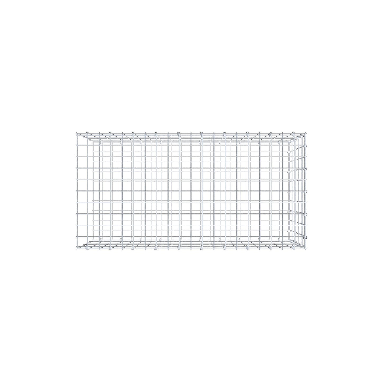 Monteret gabion type 2 100 cm x 50 cm x 50 cm, maskestørrelse 5 cm x 10 cm, C-ring