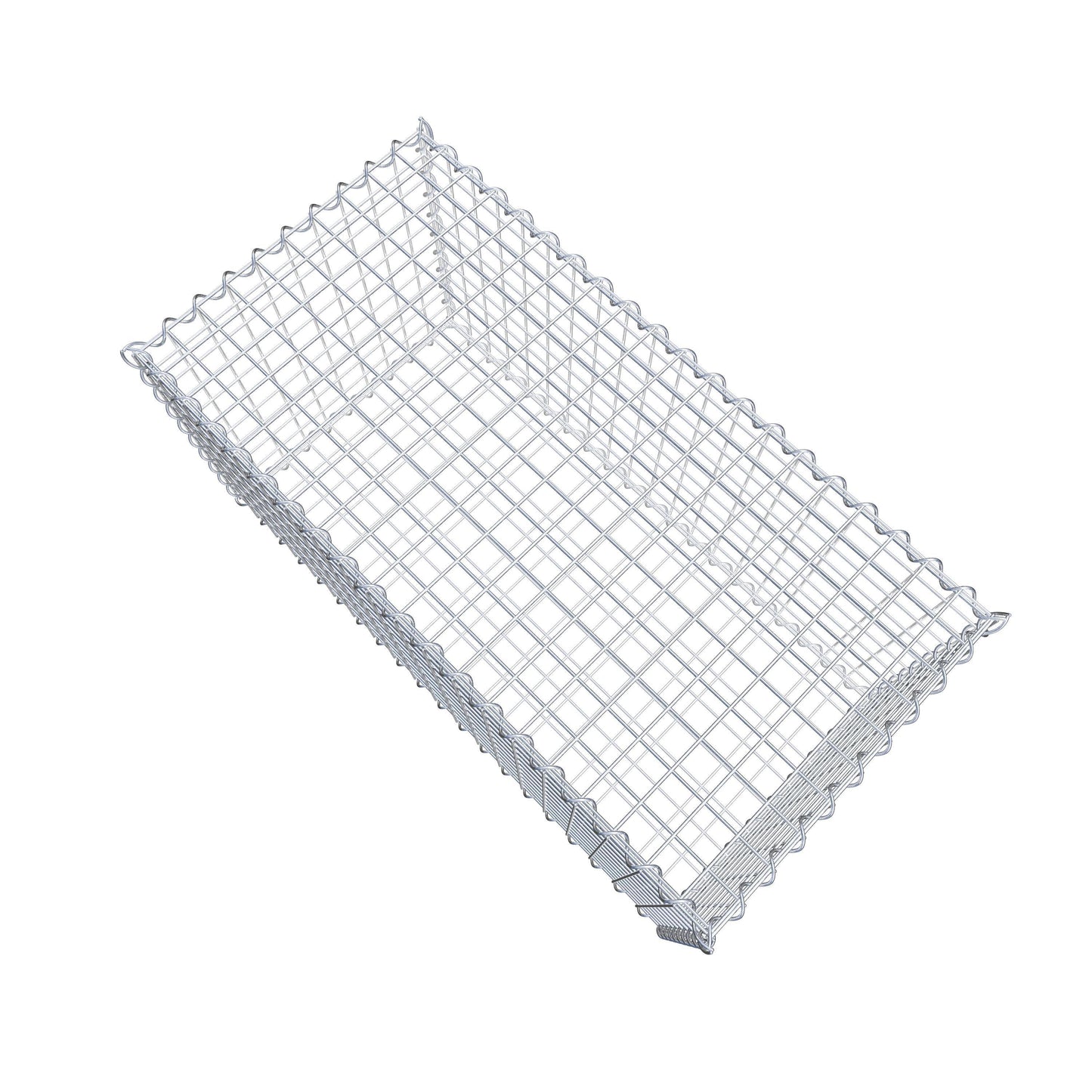 Sats med 2 gabioner 100 cm x 50 cm x 50 cm (L x H x D), maskstorlek 5 x 5 cm, spiral