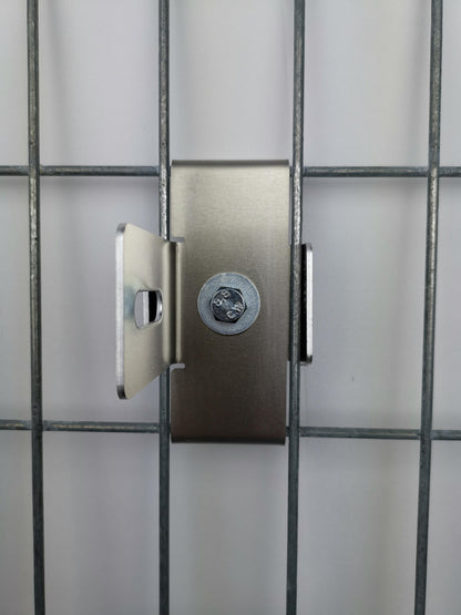 Morsetto con supporto per recinzione Larghezza rete 5 x 10 cm, alluminio