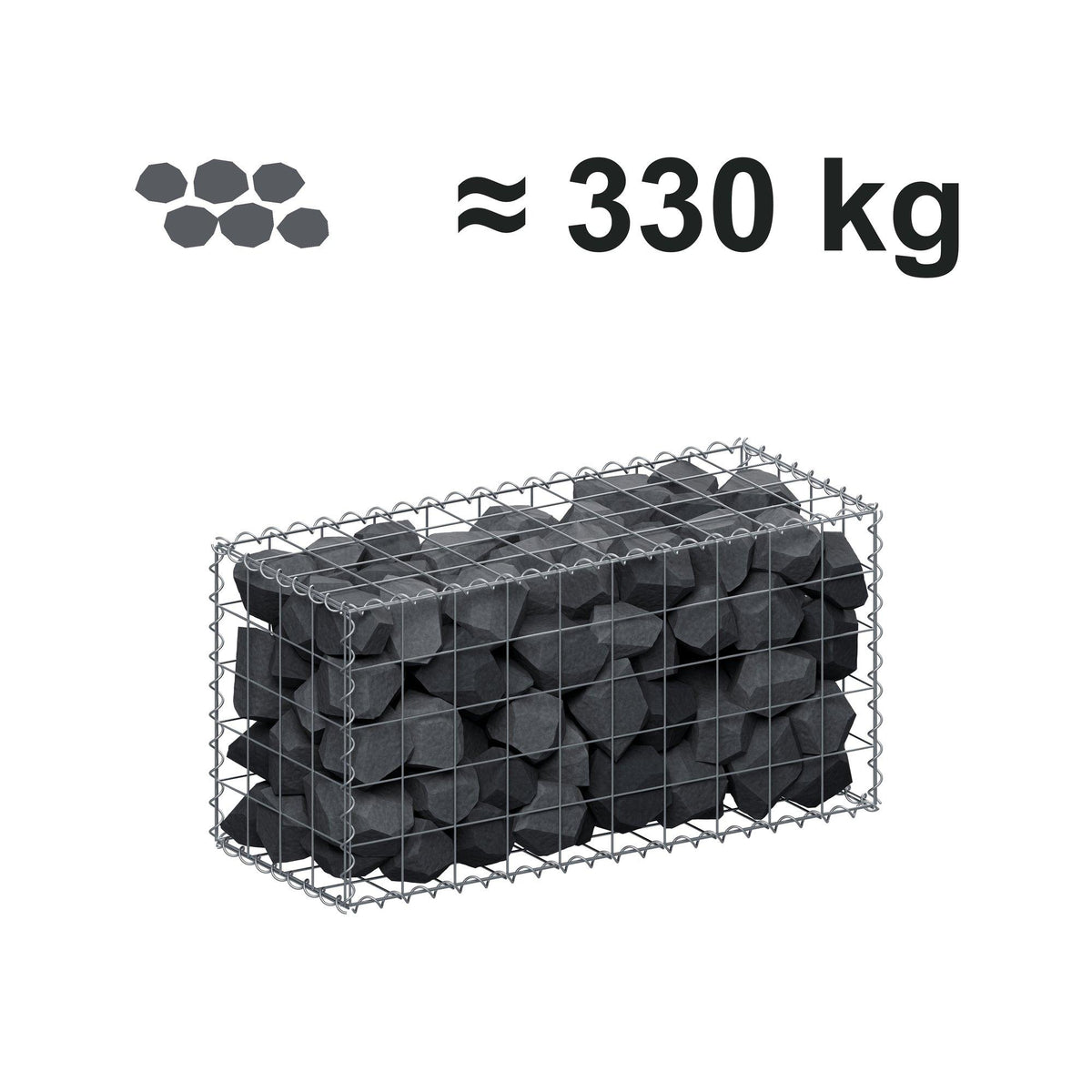 Gabion 100 cm x 50 cm x 40 cm (L x H x P), mailles 10 cm x 10 cm, spirale