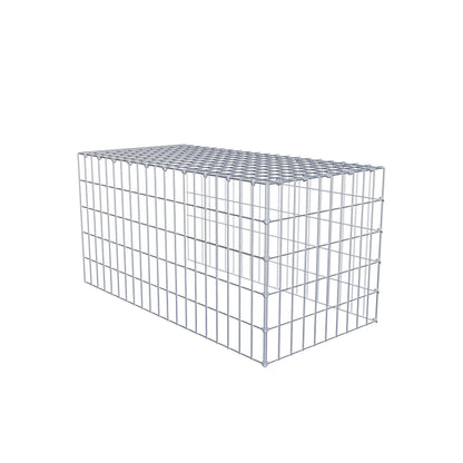 Gabião tipo 4 100 cm x 50 cm x 50 cm (C x A x P), malhagem 5 cm x 10 cm, anel C