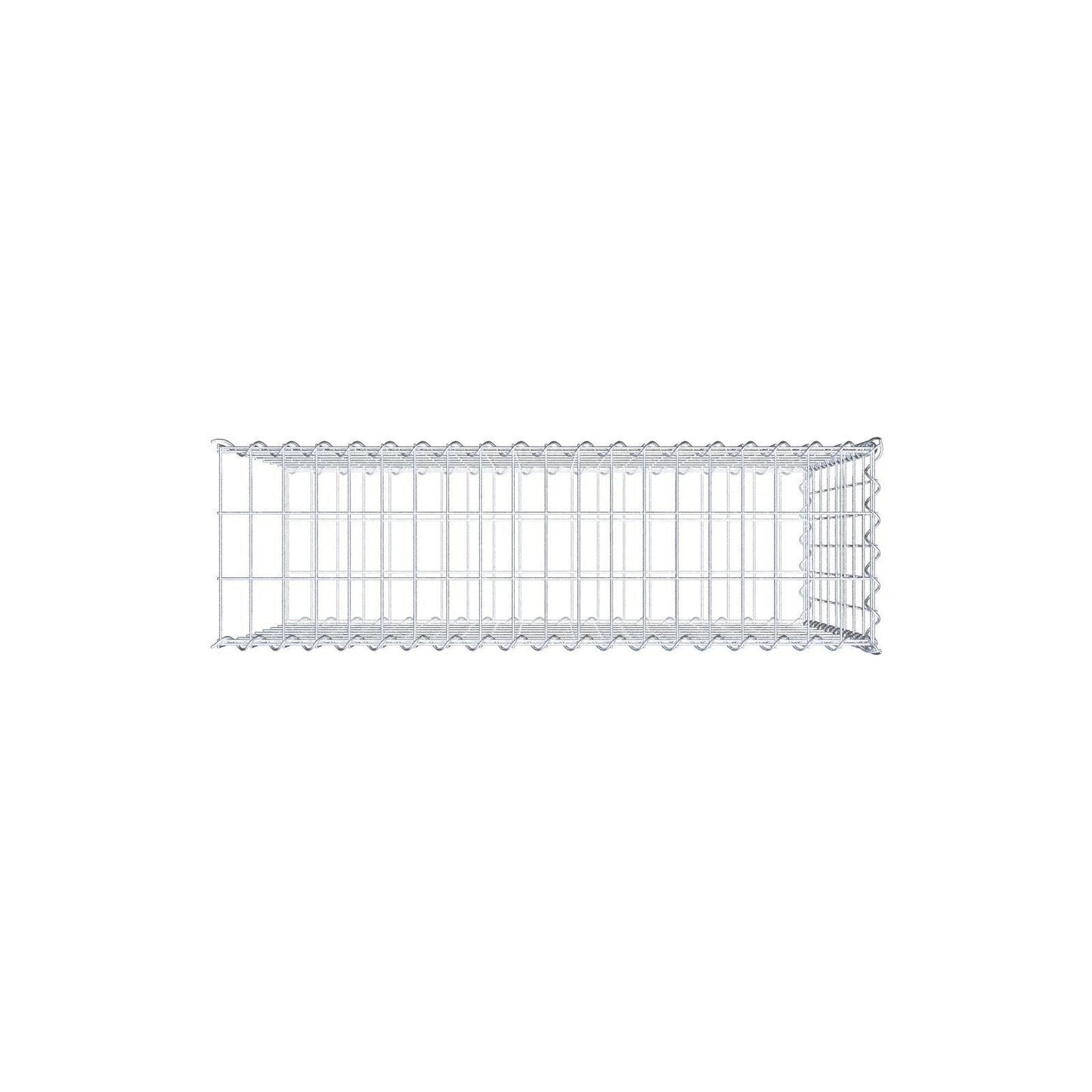 Opvokset gabion type 2 100 cm x 80 cm x 30 cm (L x H x D), maskestørrelse 5 cm x 10 cm, spiral