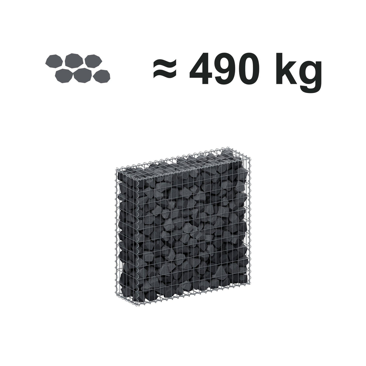 Gabion 100 cm x 100 cm x 30 cm (L x H x D), maskestørrelse 5 cm x 10 cm, spiral