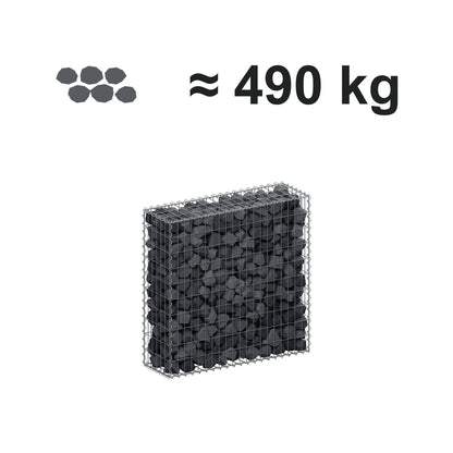 Gabion 100 cm x 100 cm x 30 cm (L x H x D), maskestørrelse 5 cm x 10 cm, spiral