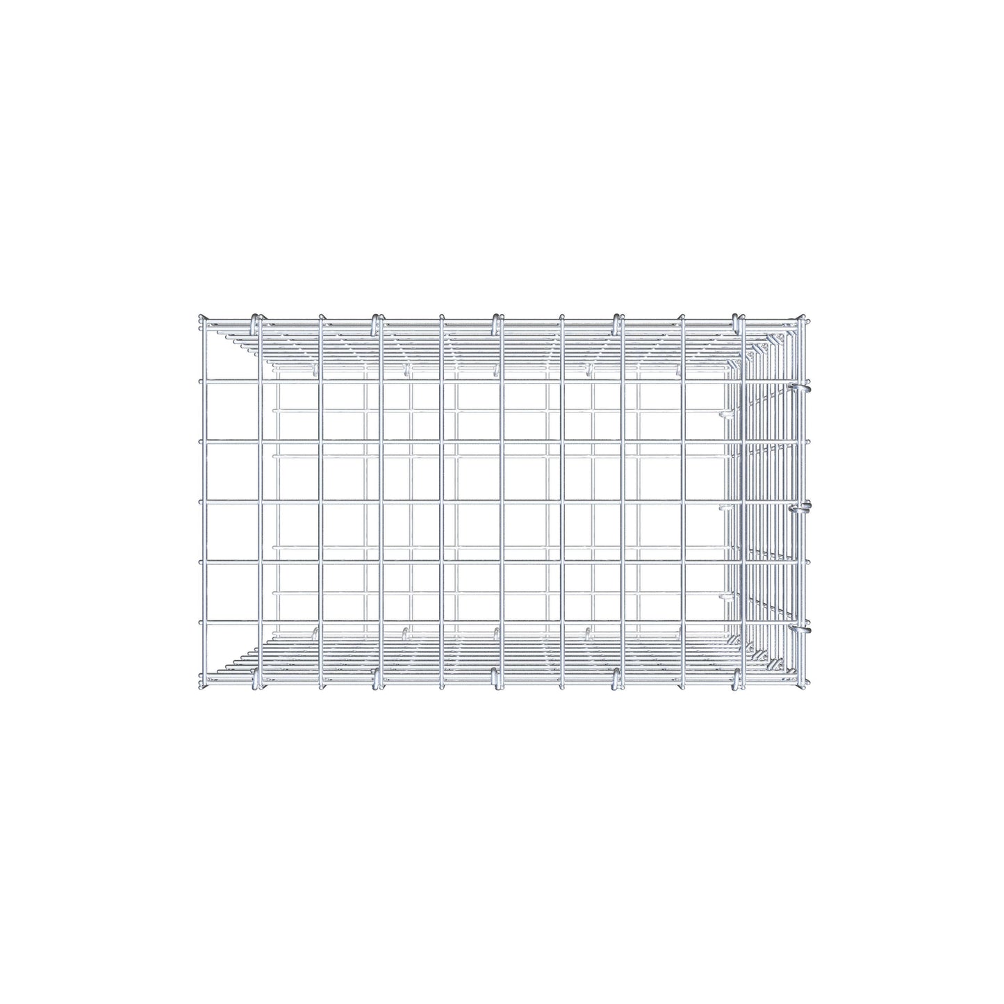 Bevestigbare schanskorf type 2 50 cm x 50 cm x 30 cm (L x H x D), maaswijdte 5 cm x 5 cm, C-ring