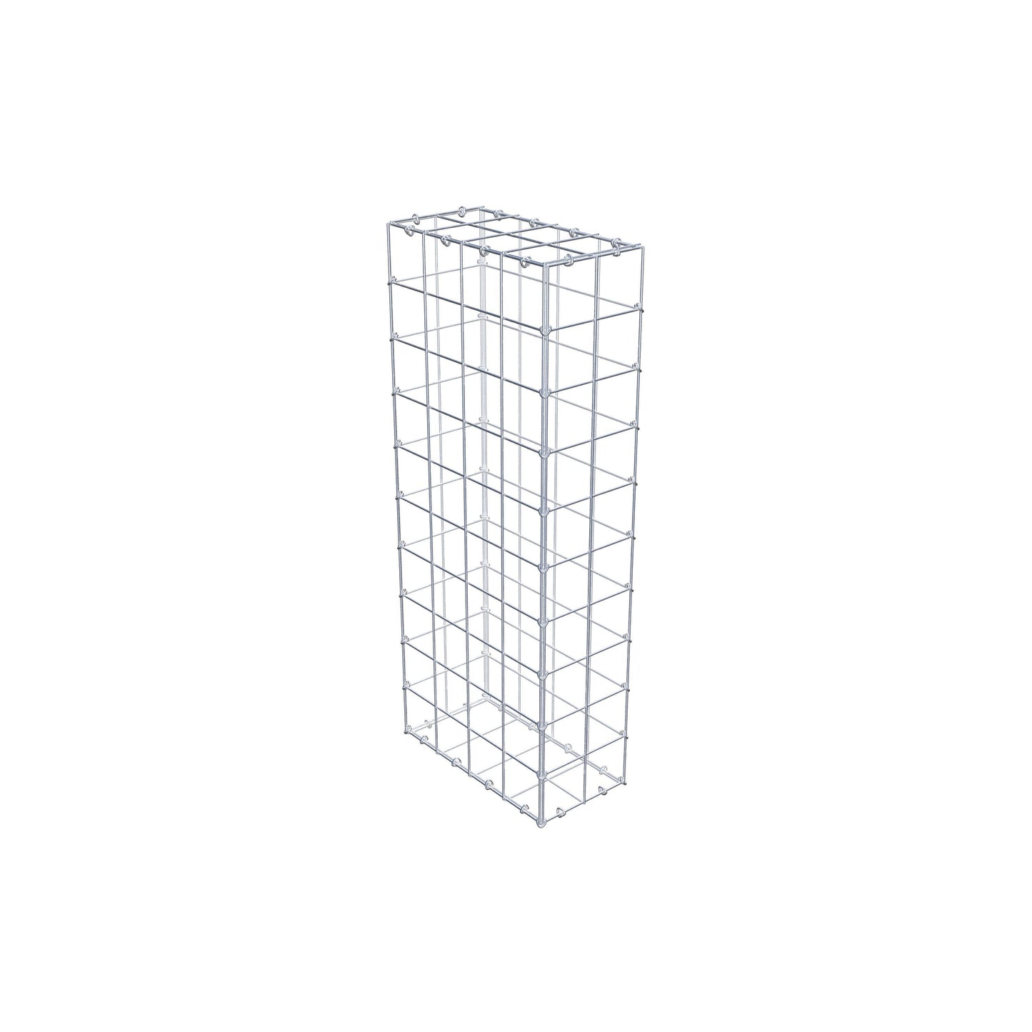 Gabion 100 cm x 40 cm x 20 cm (L x H x P), mailles 10 cm x 10 cm, anneau en C