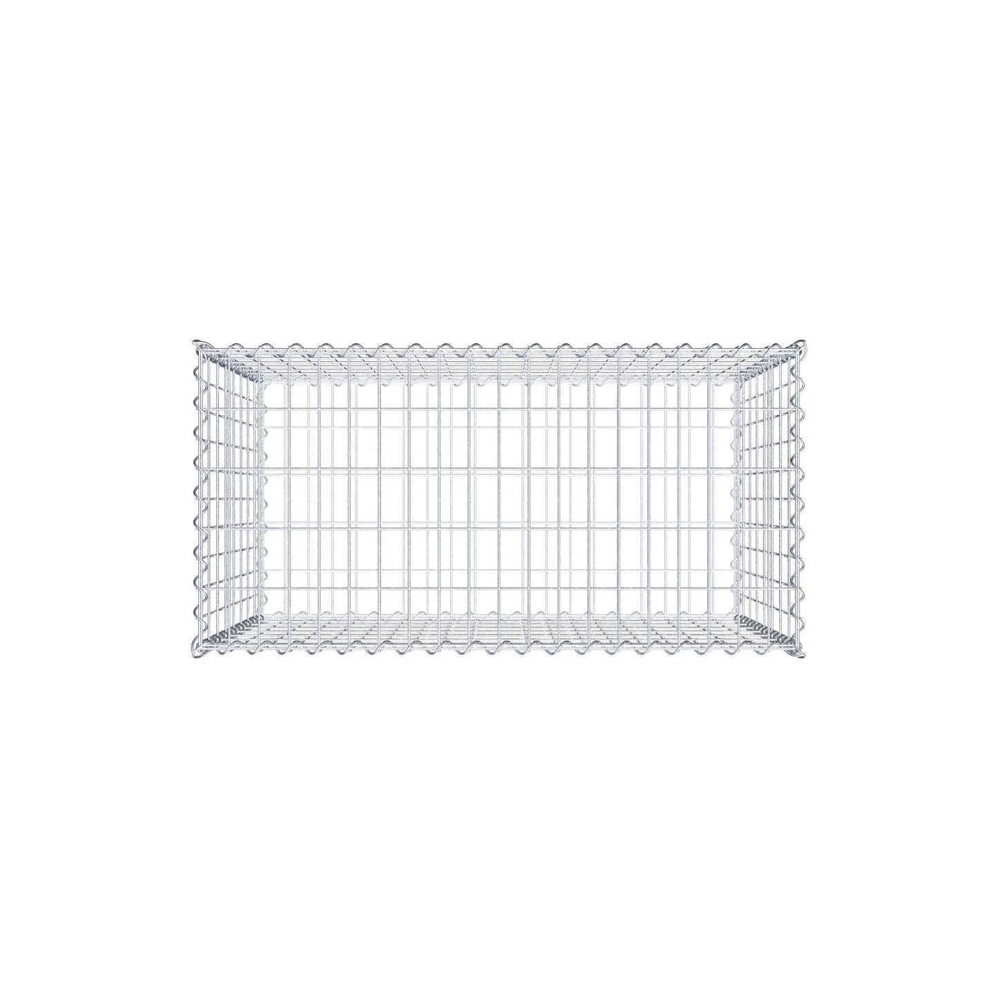 Gabione 100 cm x 80 cm x 50 cm (L x H x T), Maschenweite 5 cm x 10 cm, Spirale