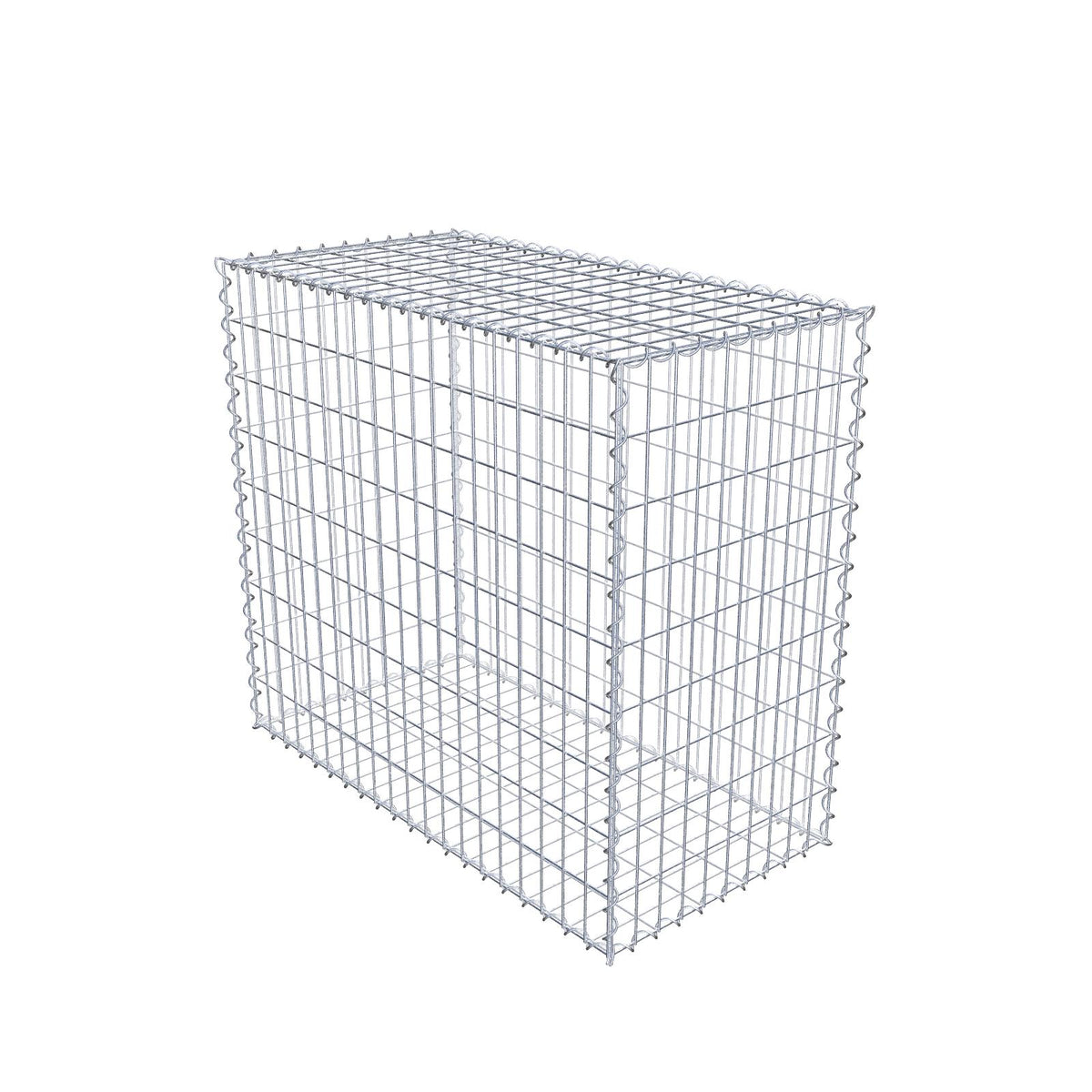 Gabion 100 cm x 90 cm x 50 cm (L x H x D), maskestørrelse 5 cm x 10 cm, spiral