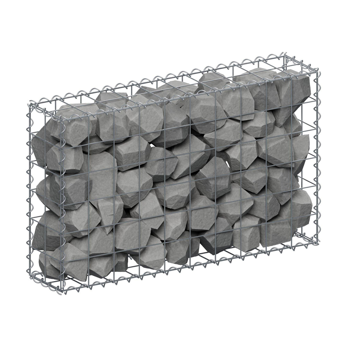 Gabione 100 cm x 60 cm x 20 cm (L x H x T), Maschenweite 10 cm x 10 cm, Spirale