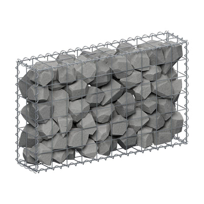 Gabione 100 cm x 60 cm x 20 cm (L x H x T), Maschenweite 10 cm x 10 cm, Spirale
