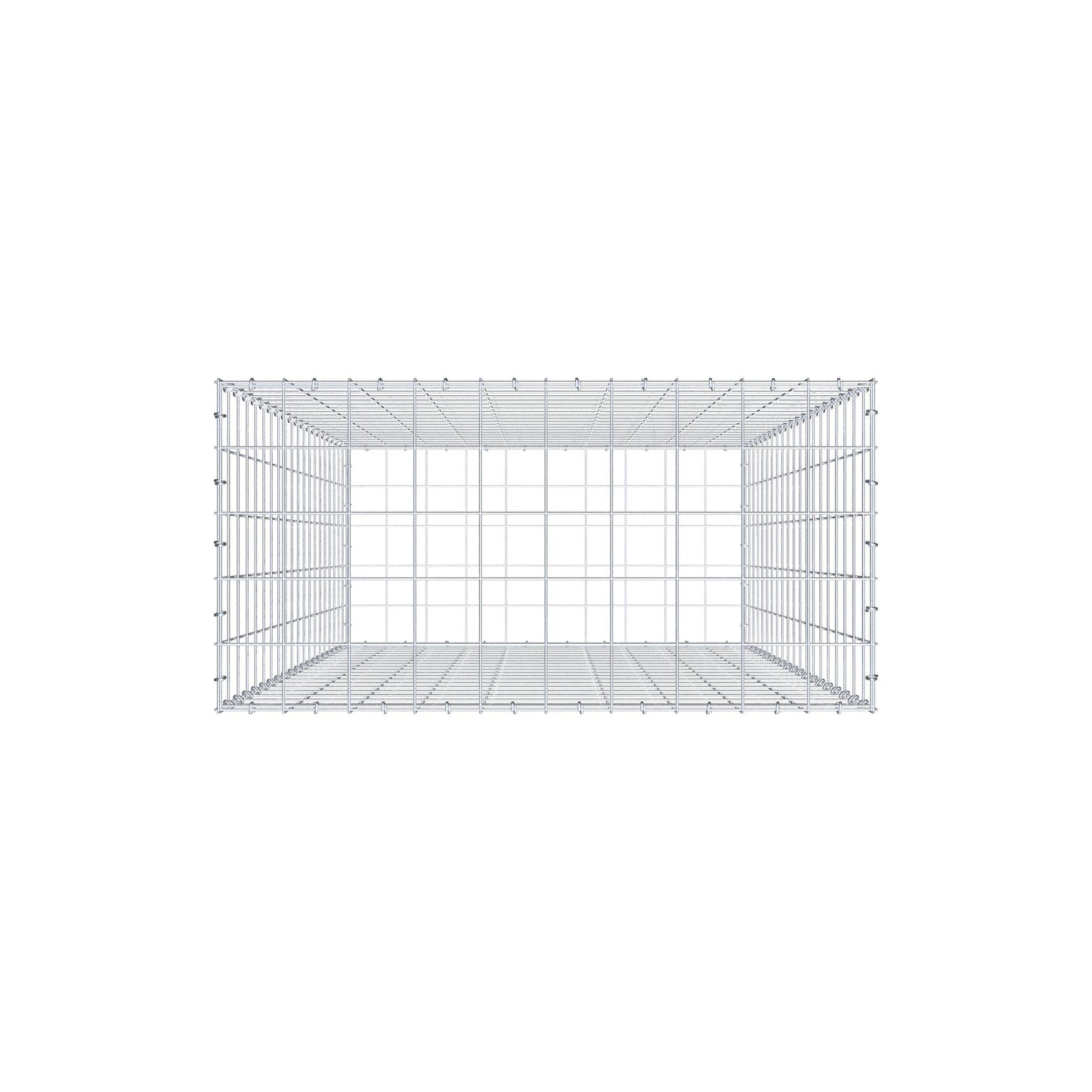 Gavión 200 cm x 100 cm x 50 cm (L x A x P), malla 10 cm x 10 cm, anillo en C