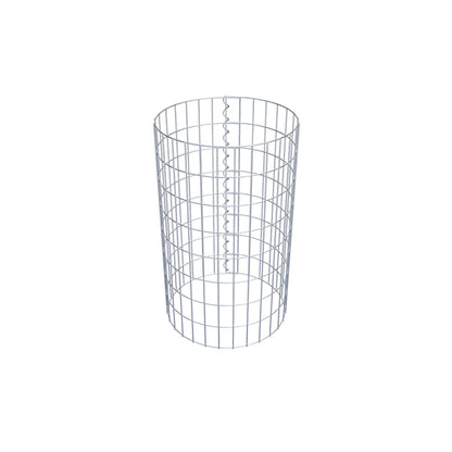 Gabion column around 47 cm diameter, 80 cm height, mesh size 5 cm x 10 cm