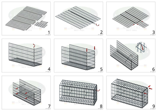 Anbaugabione Typ 2 100 cm x 60 cm x 20 cm (L x H x T), Maschenweite 5 cm x 10 cm, Spirale