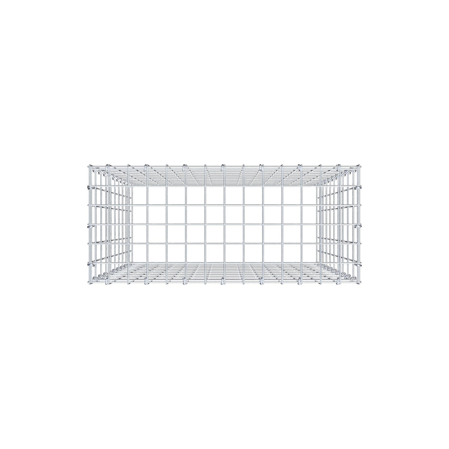 Typ 3 påbyggnadsgabion 100 cm x 70 cm x 30 cm (L x H x D), maskstorlek 5 cm x 10 cm, C-ring
