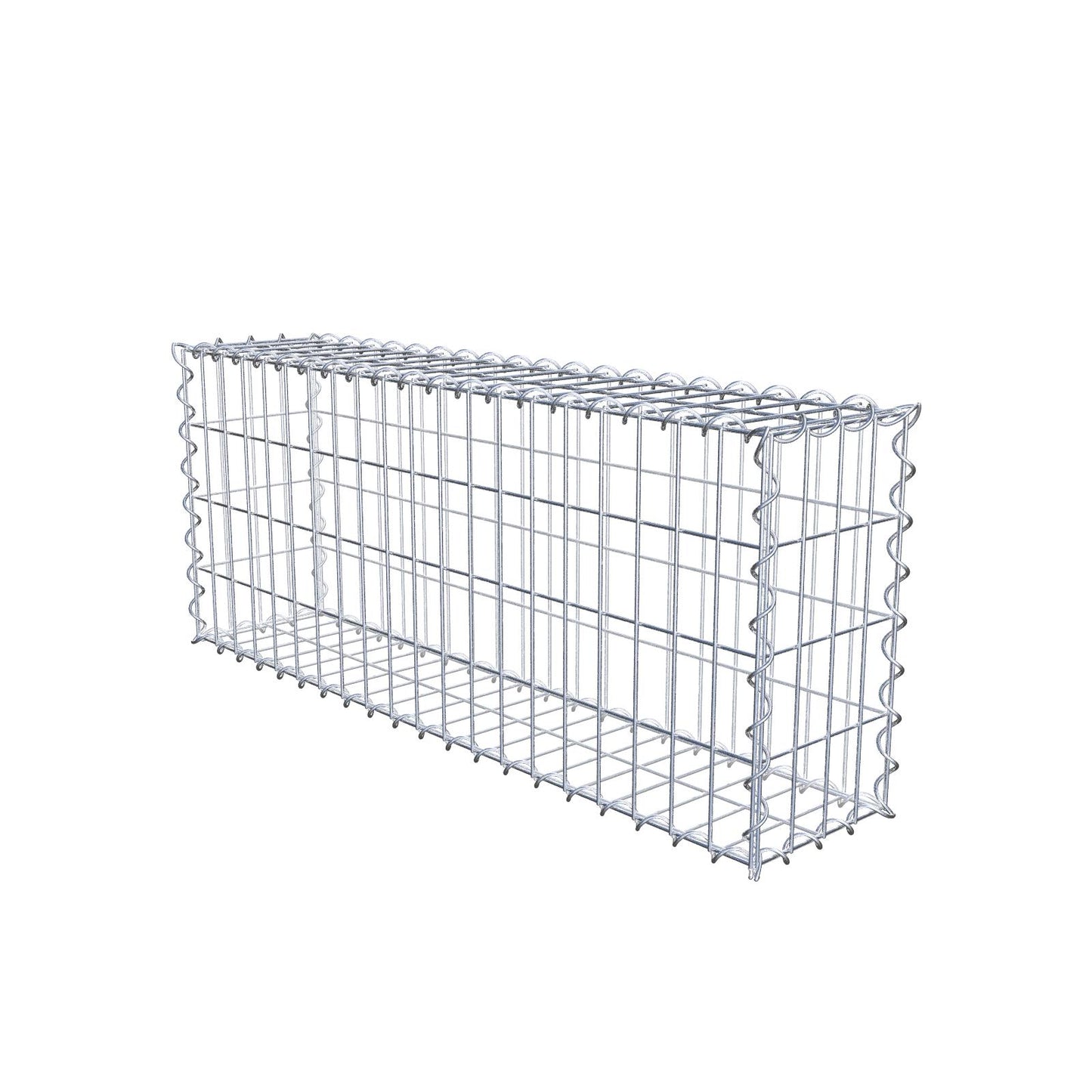 Gabione 100 cm x 40 cm x 20 cm (L x H x T), Maschenweite 5 cm x 10 cm, Spirale