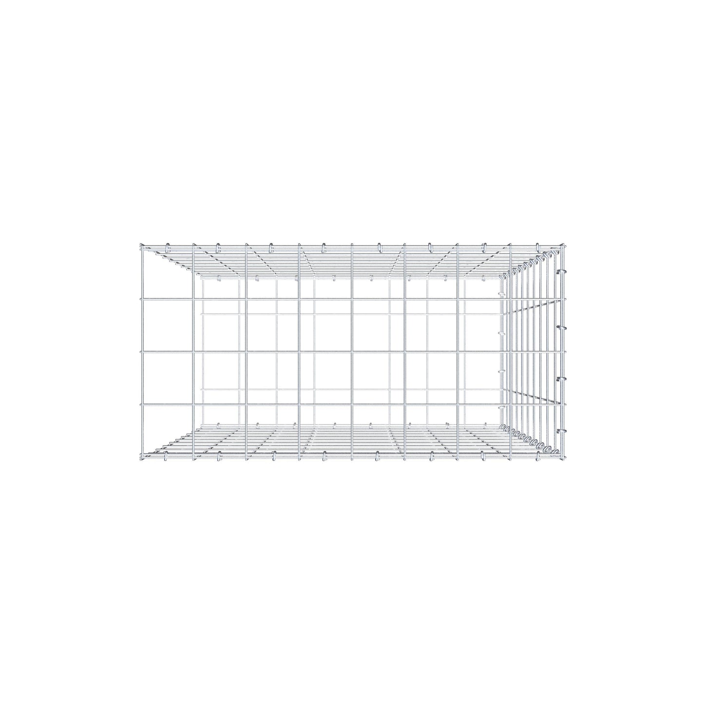 Gavión complementario de tipo 2 100 cm x 80 cm x 40 cm (L x A x P), malla 10 cm x 10 cm, anillo en C