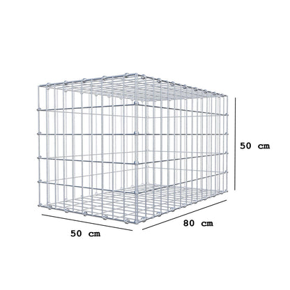 Gabione 80 cm x 50 cm x 50 cm (L x H x T), Maschenweite 5 x 10 cm, Spiralring