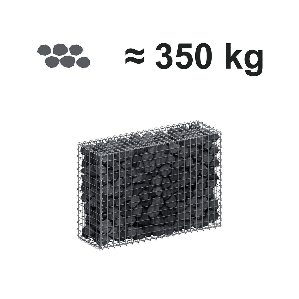 Gabione 100 cm x 70 cm x 30 cm (L x H x T), Maschenweite 5 cm x 5 cm, Spirale