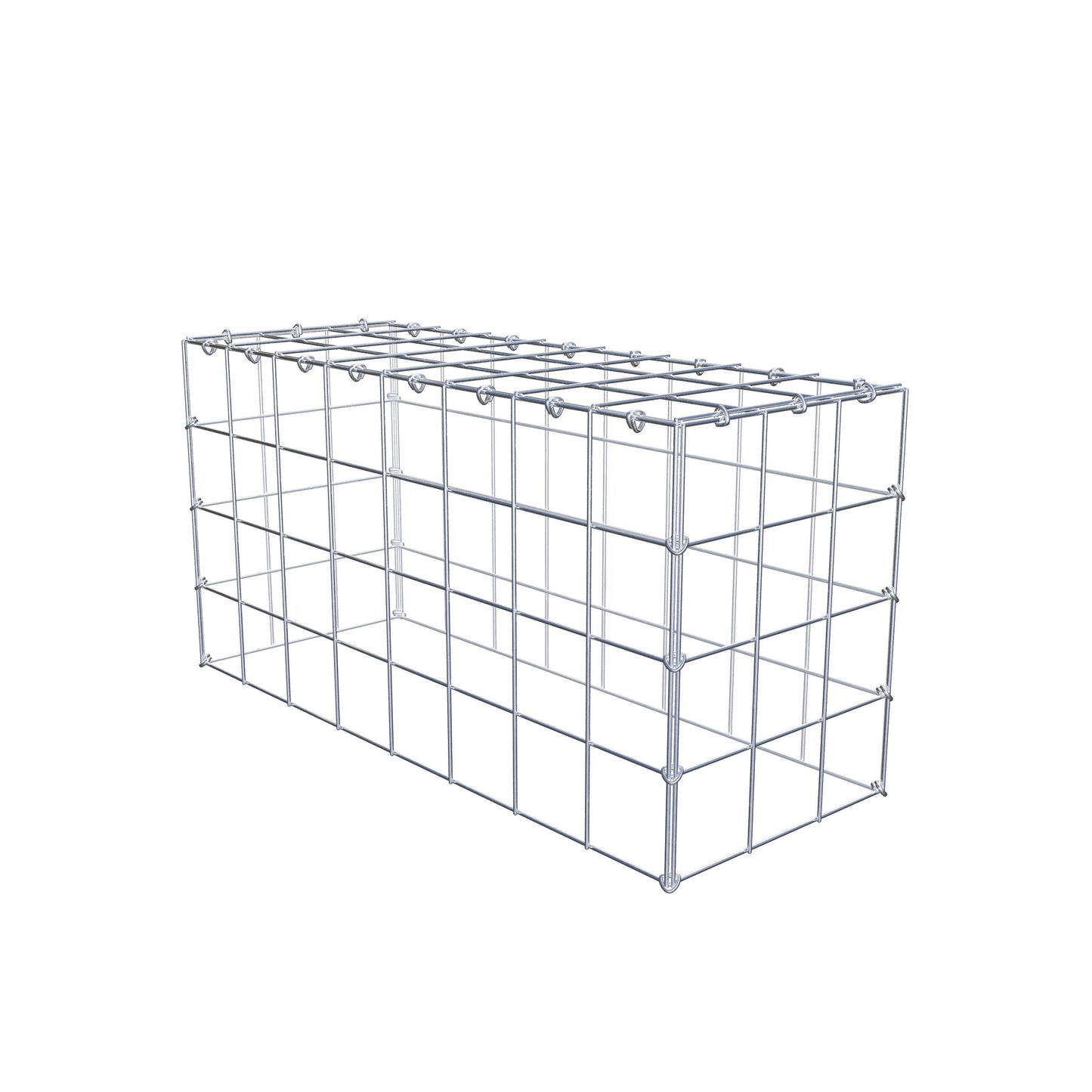 Anbaugabione Typ 3 80 cm x 40 cm x 30 cm (L x H x T), Maschenweite 10 cm x 10 cm, C-Ring